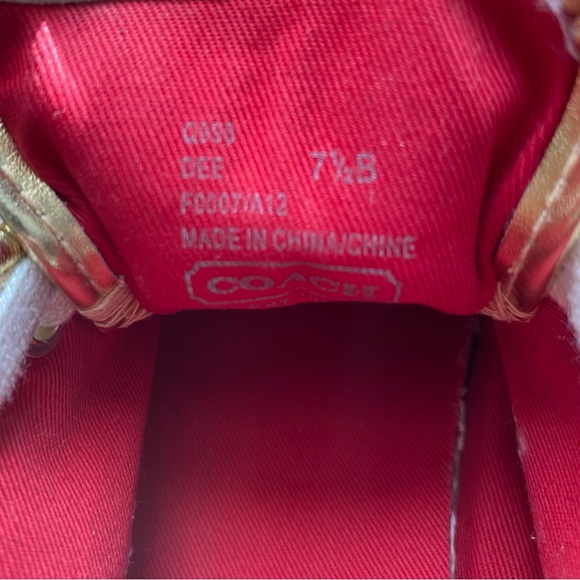 Coach Dee Secret Admirer Heart Monogram Gold Sneakers 7.5 - Picture 6 of 6